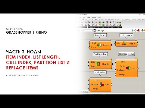 Видео: мини-курс Grasshopper.Часть 3. Списки данных