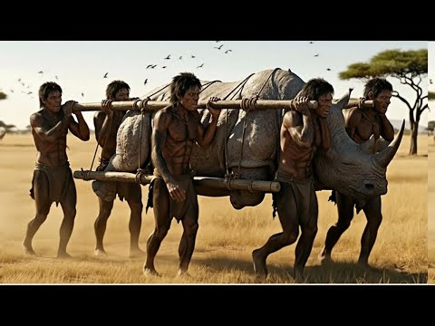 Видео: 3,7 миллиона лет назад: Homo Habilis против ГИГАНТСКОГО НОСОРОГА. Ты не поверишь, КТО выжил.