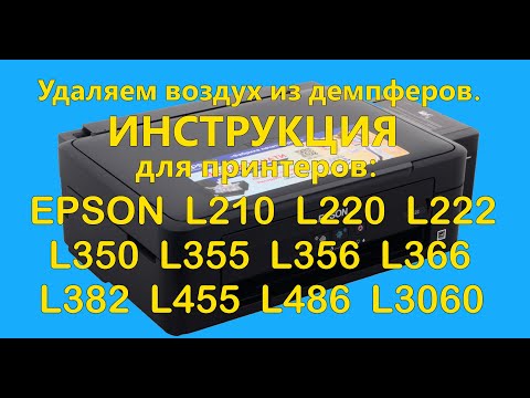 Видео: Принтер Epson печатает с полосками. Решение. Удаляем воздух из демпферов. Инструкция.