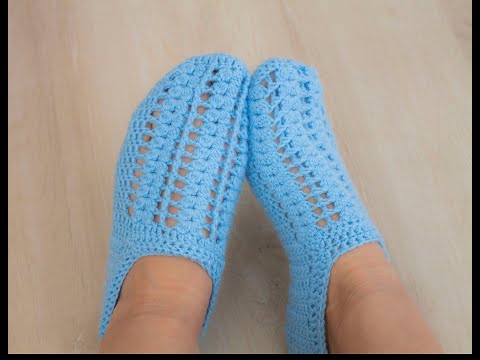 Видео: Носочки/тапочки крючком