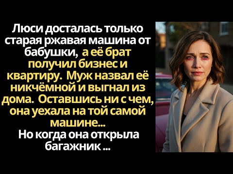 Видео: Люси унаследовала от бабушки старую ржавую машину, но когда я открыла багажник, я потеряла дар речи.