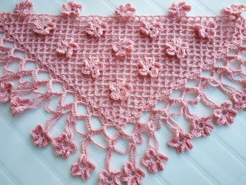 Видео: НЕЖНАЯ ШАЛЬ"Цветочная поляна". Вязание крючком.GENTLE SHAL "Flower Pole." Hook knitting.