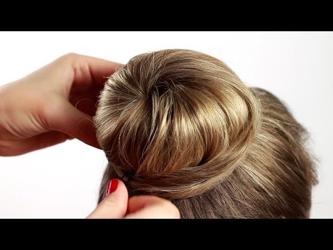 Видео: Делаем прическу пучок с помощью валика "Бублик". Bagel Beam Hairstyle
