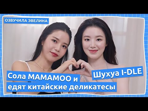 Видео: 🦆 Шухуа и Сола MAMAMOO едят китайские деликатесы 😲 Русская озвучка