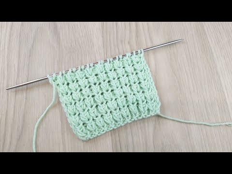 Видео: Пышная резинка спицами. Эластичный, рельефный узор спицами.