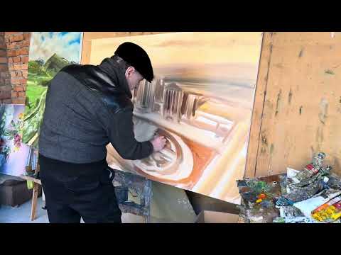 Видео: Подмалевок, Новый правительственный ЧР  комплекс, масло:холст 100 на 140 см. Зилавди Яшуркаев.