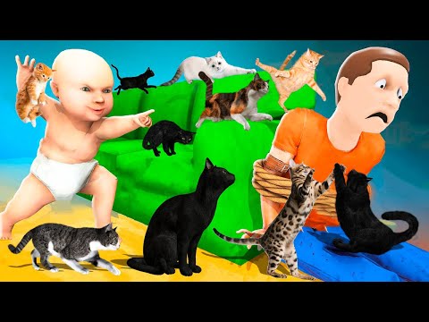 Видео: Балалар Әкесіне 100 Мысық сыйлады!