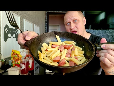 Видео: Мукбанг - Жареная лапша с сарделькой на сливочном масле 🤤