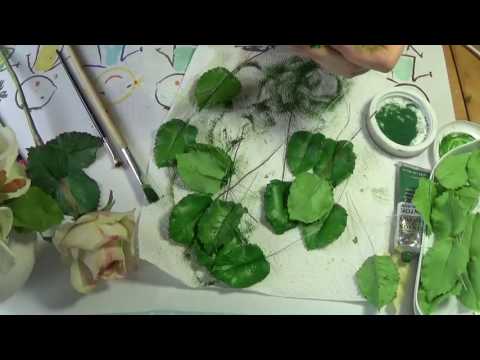 Видео: Тонировка листа розы ч.2. МК от Риты. Tinted leaves roses 2. MK by Rita