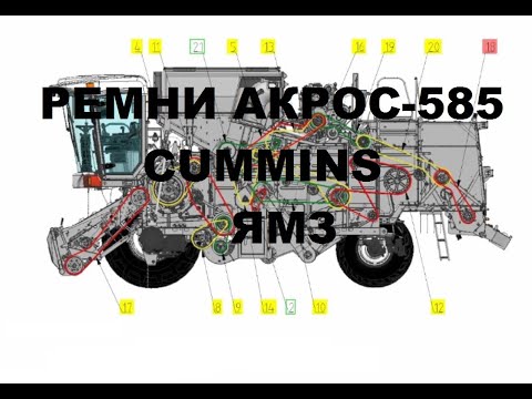 Видео: Ремни на Акрос-585 двигатель Cummins и ЯМЗ на 300л.с