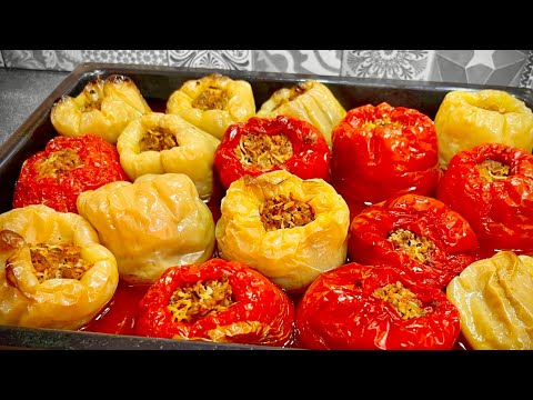 Видео: Най-вкусните пълнени чушки/ Фаршированный болгарский перец - самый вкусный / Stuffed bell peppers