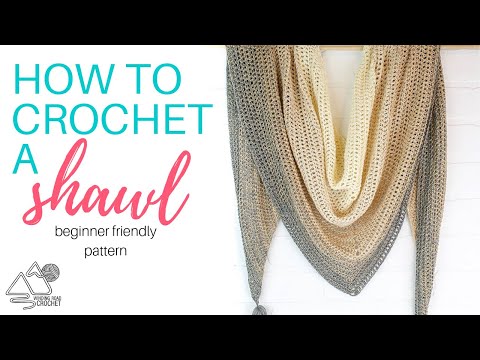 Видео: Как вязать крючком: треугольная шаль. Схема вязания крючком для начинающих. Пошаговое руководство...