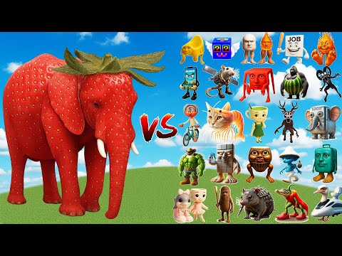Видео: Клубничный слон против всех боссов-гнилостей | Minecraft Mob Battle