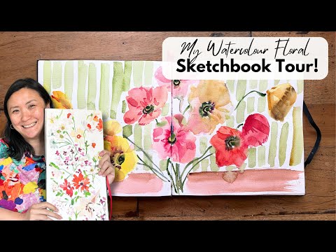 Видео: Ознакомьтесь с моим цветочным акварельным альбомом для рисования 🌺 + Потрясающие новости!