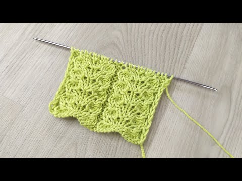 Видео: Очень красивый узор ветки с листьями. Вязание спицами.