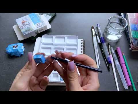 Видео: первый раз рисую акварелью / распаковка покупок для рисования акварелью и обзор + выкраска van gogh