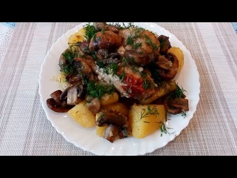 Видео: Картошка с Мясом и Грибами / Вкусный  Обед /