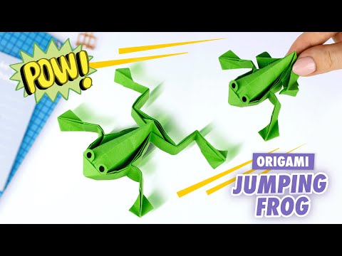 Видео: Оригами Прыгающая Лягушка из бумаги | Игрушка из бумаги | Origami Jumping Frog