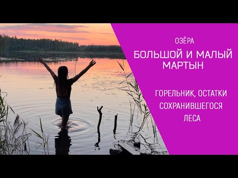Видео: ОЗЕРО МАРТЫН В СГОРЕВШЕМ ЛЕСУ. ОЗЕРО БОЛЬШОЙ МАРТЫН И МАЛЫЙ МАРТЫН.