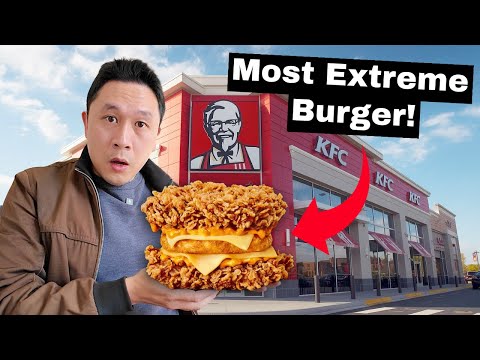 Видео: Я пробую самый ЭКСТРЕМАЛЬНЫЙ бургер из фастфуда - KFC Zinger Double Down!