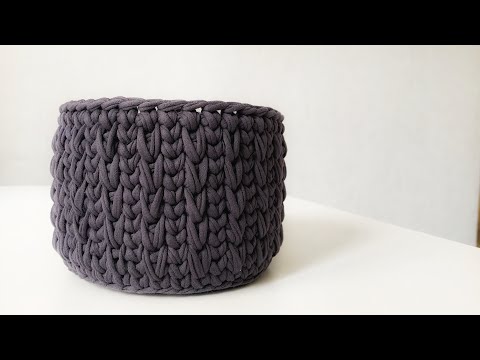 Видео: Узор крючком для корзины shoddi