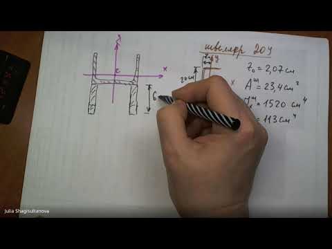 Видео: Сопромат Геометрические характеристики симметричного сечения Занятие №5 (задача №2.3)
