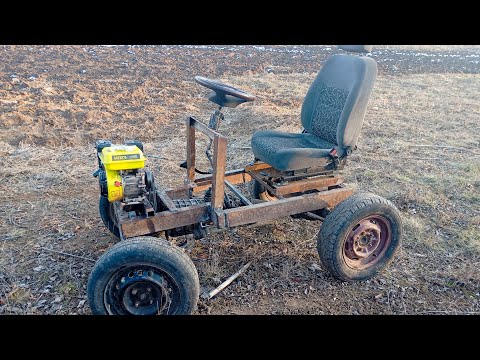 Видео: Як зробити саморобний міні трактор вдома.КПП жигуль двигун на 6к.с.Home-made tractor.