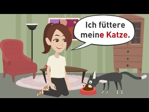 Видео: Учим немецкий с помощью диалогов / Урок 42 / Притяжательные артикли в винительном и дательном падеже