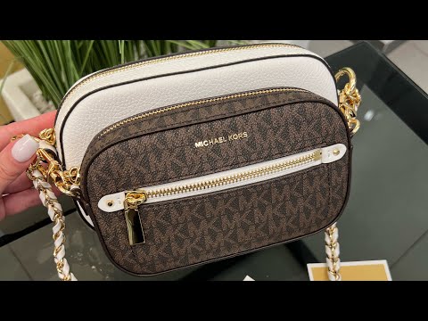 Видео: Распаковка сумки MICHAEL KORS Jet Set Logo and Leather 4-in-1 Crossbody Bag (optic white)