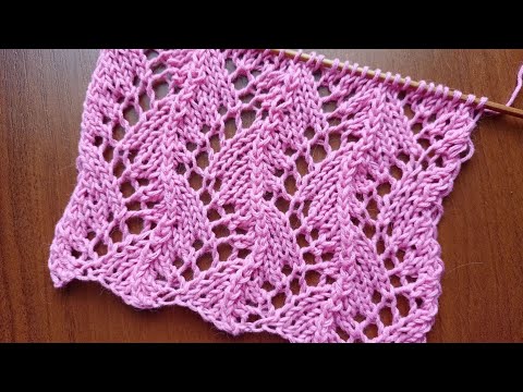 Видео: Ажурный узор из веточек+ схема. Knitting an openwork pattern with twigs+ scheme.
