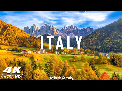 Видео: Осень Италия 4K Ultra HD • Потрясающие кадры Италия, живописный расслабляющий фильм под успокаивающу