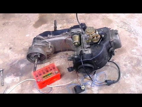 Видео: мотор скутера из хлама - запуск 139qmb