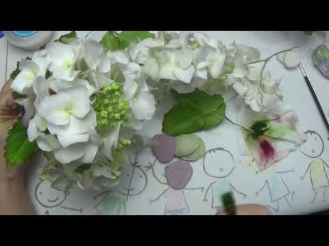 Видео: гортензия из ХФ  МК от Риты  Часть 2  тонировка и завершение. Hydrangea tutoreal by Rita 2