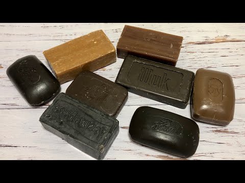 Видео: ASMR Soap/ cutting tar soap/ резка дегтярного мыла