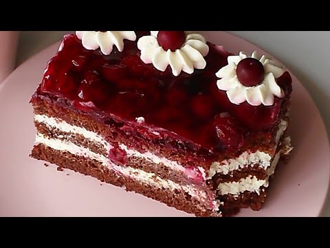 Видео: Шоколадный торт с вишней и сливочно - творожным кремом.Нежный и очень вкусный.