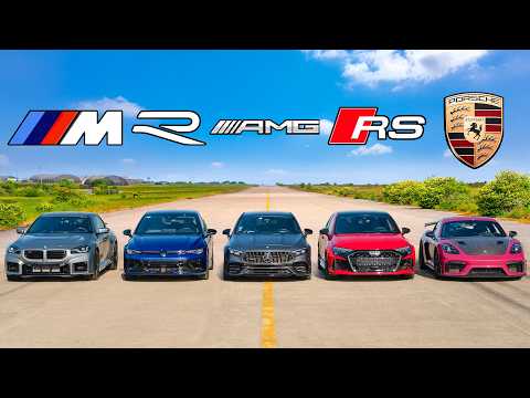 Видео: Кто победит в заезде: новый BMW M2, GT4 RS, A45, RS3 или же Golf R?