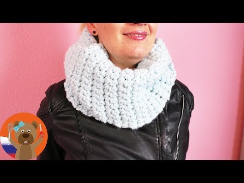 Видео: Зимний шарф как у снегурочки Очень простой урок вязания для начинающих