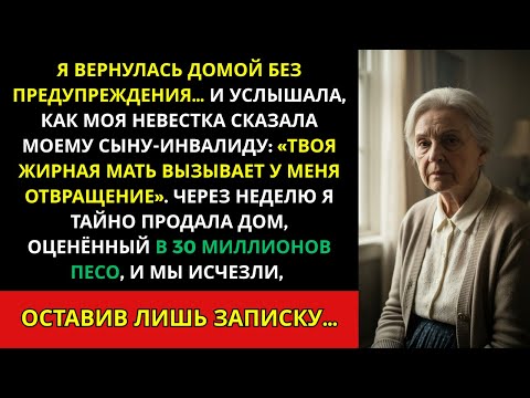 Видео: Я вернулась домой без предупреждения… и услышала, как моя невестка : «Твоя толстая мать…»