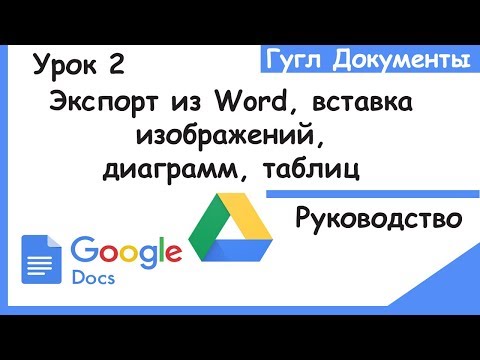 Видео: Гугл документы для начинающих.Импорт Word,вставка изображения,диаграммы,таблицы.Google docs.Урок 2.