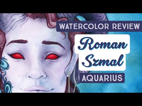 Видео: Обзор акварели «Водолей» Романа Шмаля | Акварельная живопись Mollymauk