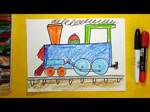 Видео: Как нарисовать Паровоз. Урок рисования для детей от 3 лет