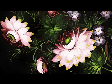 Видео: Paint Dahlias. Oil Painting MasterClass | Мастер-класс по Жостовской росписи. Художник Гончарова