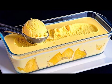 Видео: Только молоко и ананас! Вкуснейшее итальянское мороженое за 5 минут! Десерт без выпечки!