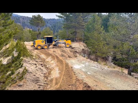 Видео: Как грейдер John Deere 670 ремонтирует горные дороги, длинное видео #johndeere #motorgrader