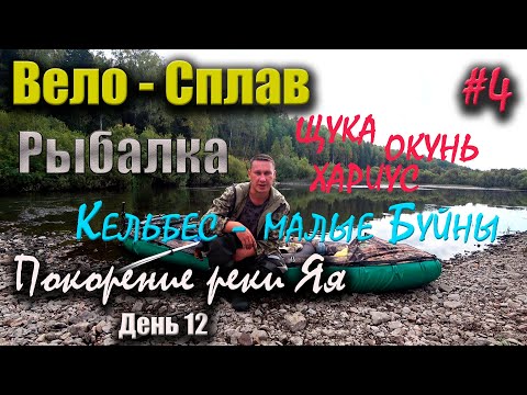 Видео: Одиночный  сплав Кельбес - малые Буйны. Рыбалка щука, окунь, хариус. Покорение реки Яя день 12.