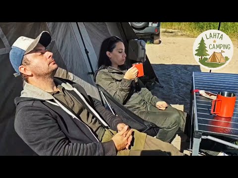 Видео: Кемпинг на озере Ладога в раннем сентябре. [ASMR camping]