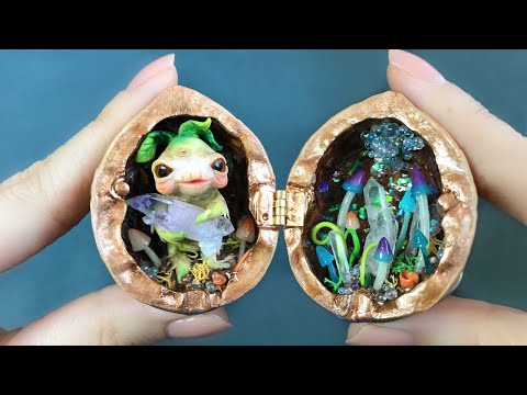 Видео: Полимерная глина, джинн в грецком орехе.