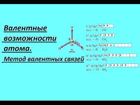 Видео: Валентные возможности атома. Метод валентных связей (МВС).