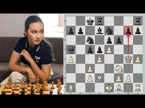 Видео: Жансая АБДУМАЛИК бьёт отравленную пешку ♟ Образцовая игра во Французской защите