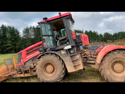 Видео: КИРОВЕЦ К-525 сломался на две части. Эвакуация трактора с поля.